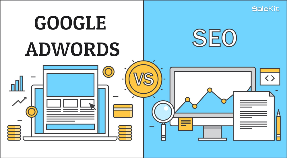 so sánh SEO và Google AdWords