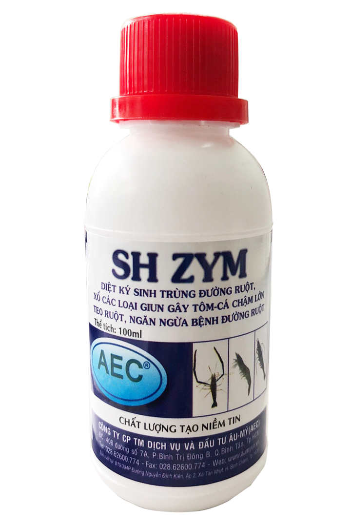  SH ZYM - Diệt ký sinh trùng đường ruột, xổ các loại giun gây cho tôm cá chậm lớn, teo ruột,