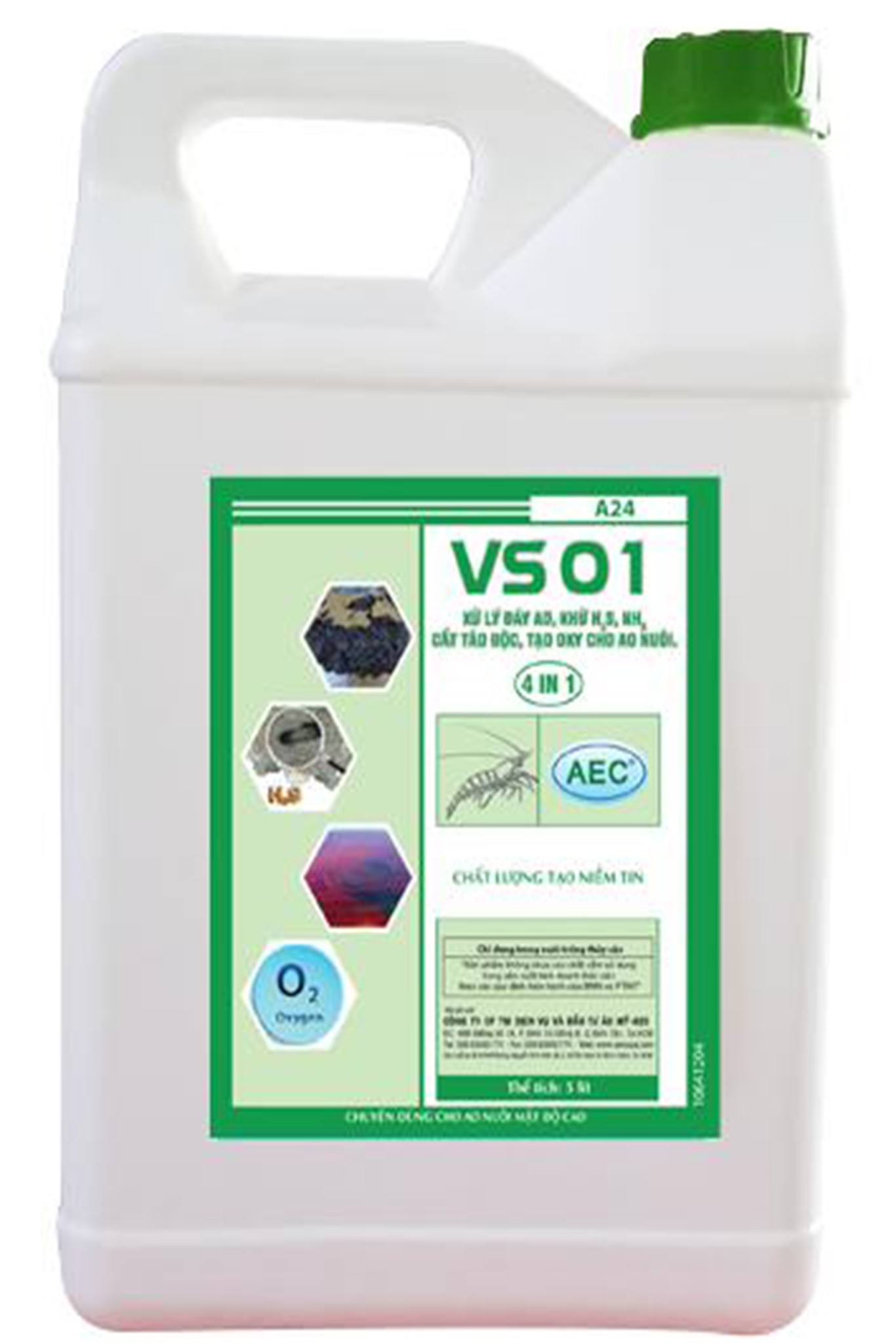  Vs 01 (Can) - Chuyển hóa NH3, NO2, cắt tảo trong ao nuôi
