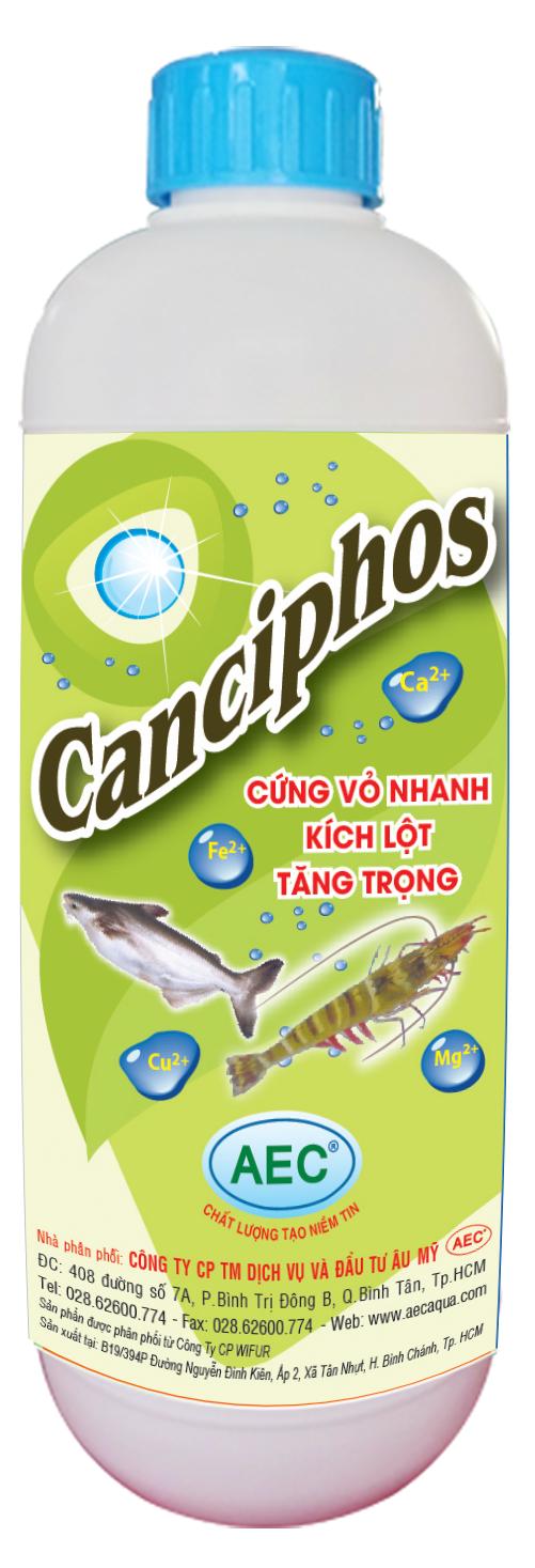  Canciphos - Bổ sung khoáng giúp tôm cứng vỏ nhanh