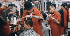 trang trí tiệm cắt tóc nam