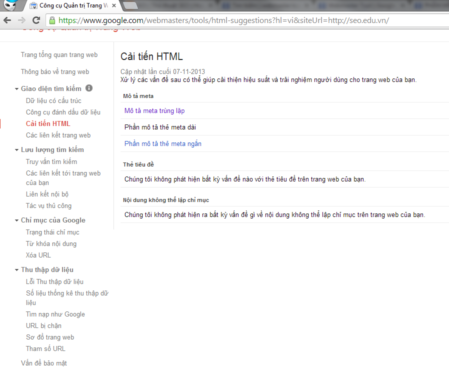 Hướng dẫn sử dụng Google Webmaster Tools